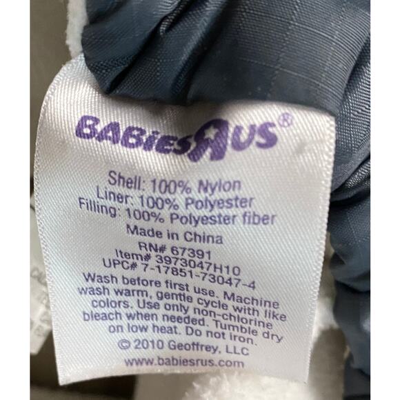 Babies R Us Toys R Us Car Seat Cover Winter Gray White Nylon Sherpa - Picture 5 of 7